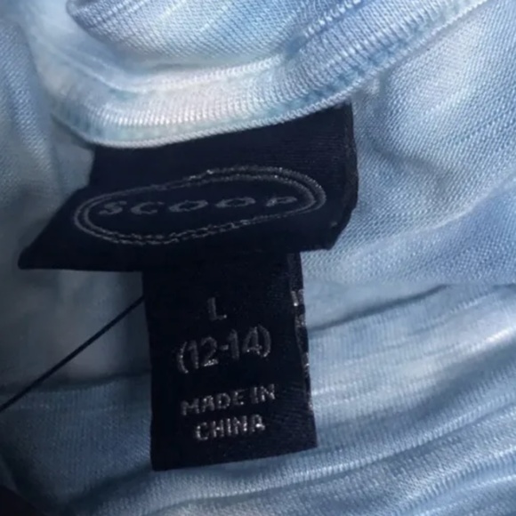 Scoop NYC Women’s Fluttered Sleeve Blue/White Tiered Dress Large (12-14) NEW - Picture 8 of 10